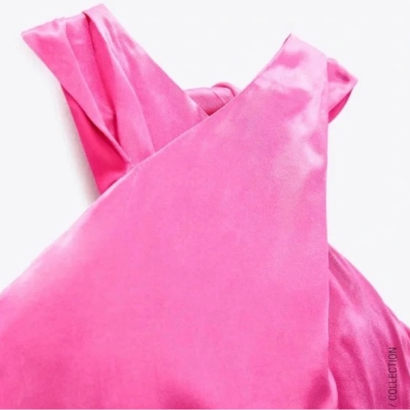 zara satin effect halter top - Picture 3 of 6